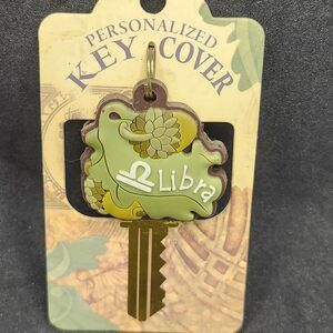 Libra Personalized Key Cover with Leaf Design